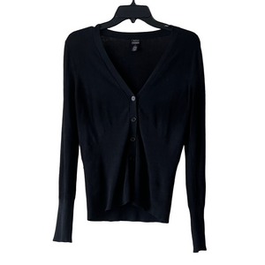 Maurices Black Silk Blend v neck button down long sleeve Sweater y2k